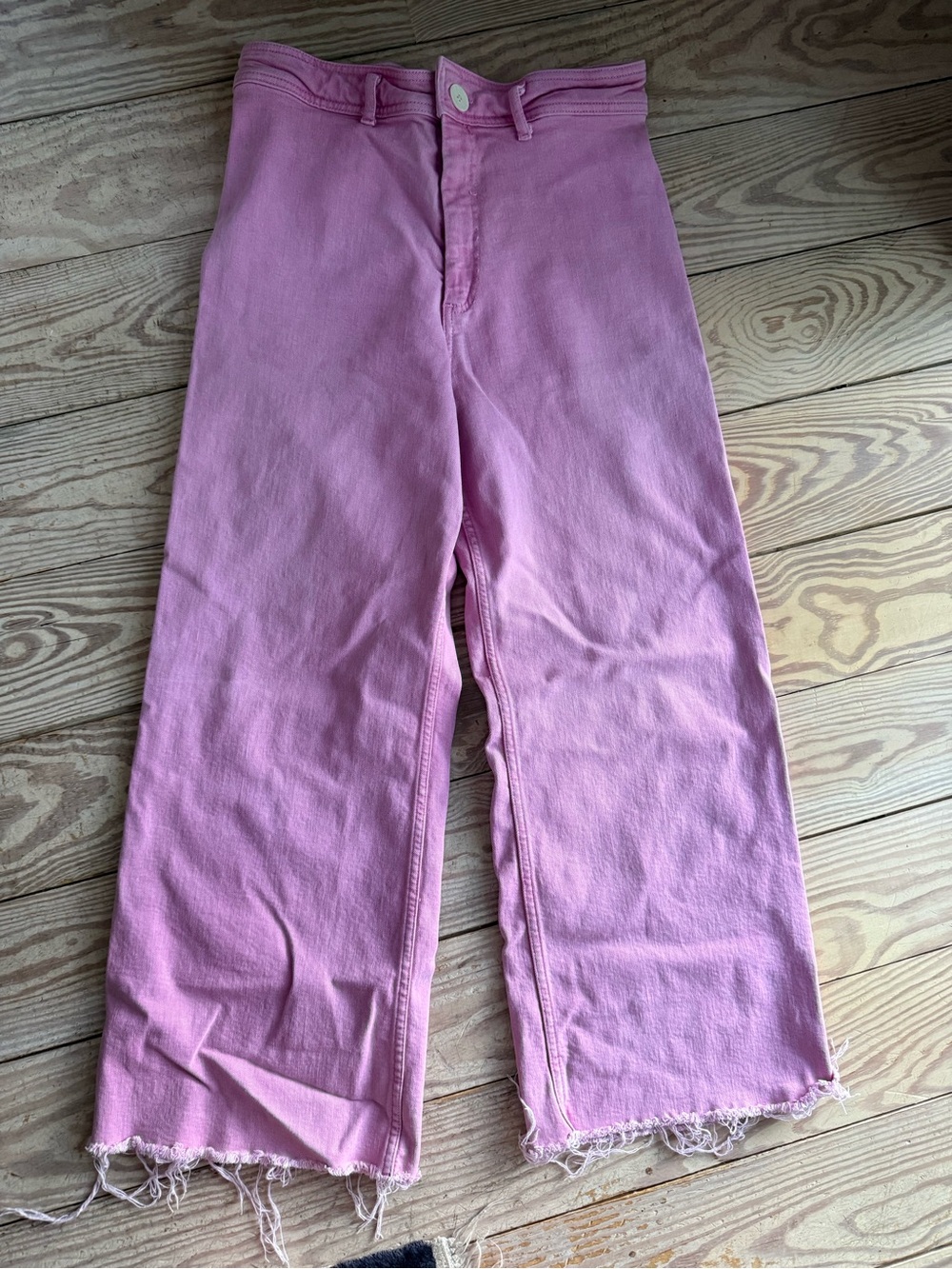 Zara Pink Wide-Leg Jeans size 10